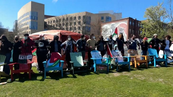 فض اعتصام طلاب جامعة نورث إيسترن في بوسطن